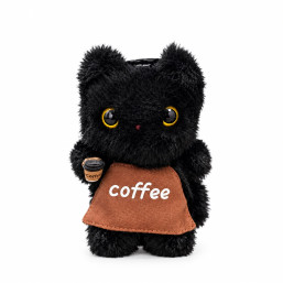 Plush Little Black Cat 13 cm - Brown